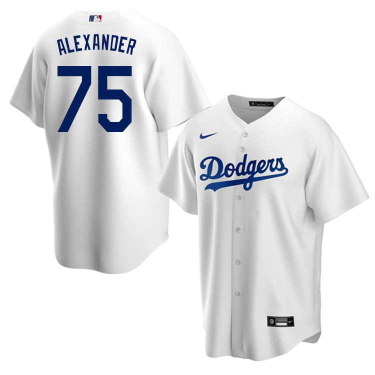 Nike Men #75 Scott Alexander Los Angeles Dodgers Baseball Jerseys Sale-White